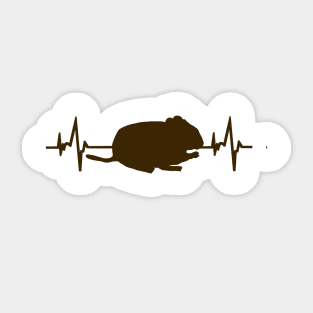 cute Degu heartbeat. Beautiful Octodon rodent Sticker